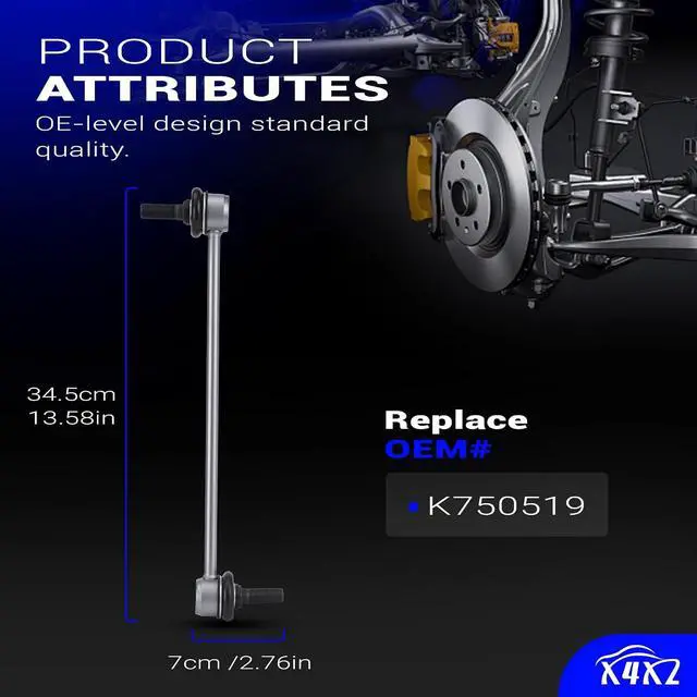 Alt view image 6 of 7 - Zinc Nickel Alloy - Stabilizer Sway Bar Links for Chevy Chevrolet Cruze Cruze Limited Malibu Volt/Buick Lacrosse Regal Verano/Pontiac G6 K750519