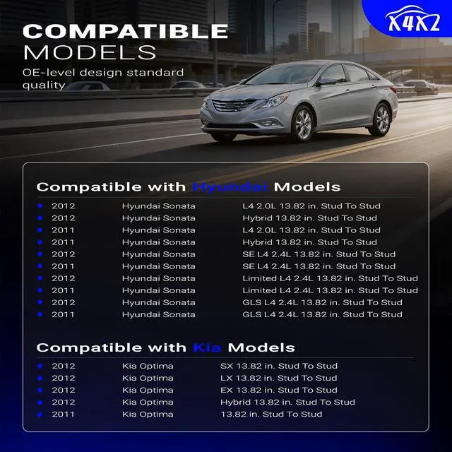 Alt view image 2 of 7 - 13.82" Zinc-Nickel Alloy Front Left Right Stabilizer Sway Bar Links for 2011-2012 Hyundai Sonata 2011-2012 Kia Optima 2.0L 2.4L 548302T000 548402T000 K750610 K750611