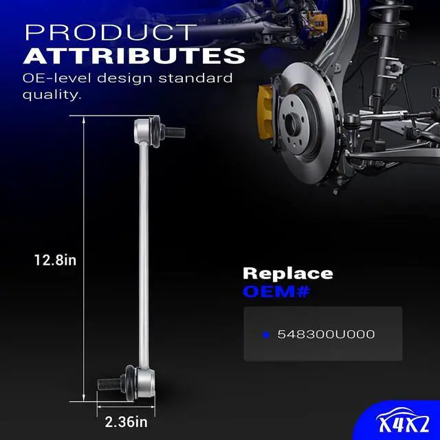 Alt view image 6 of 7 - K750523 Zinc-Nickel Alloy Front Stabilizer Sway Bar Links for Hyundai Accent 12-17/Elantra 11-16/Veloster 12-17 Kia Forte 14-18/Forte Koup 14-16/Forte5 14-18/Rio 12-17/Soul 14-18 548300U000