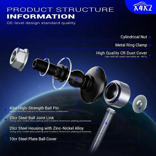 Alt view image 6 of 7 - K750630 Zinc-Nickel Alloy Front Stabilizer Sway Bar End Link for 2012-2020 Chevy Sonic Replaces# 42342547 537-110 MS508162