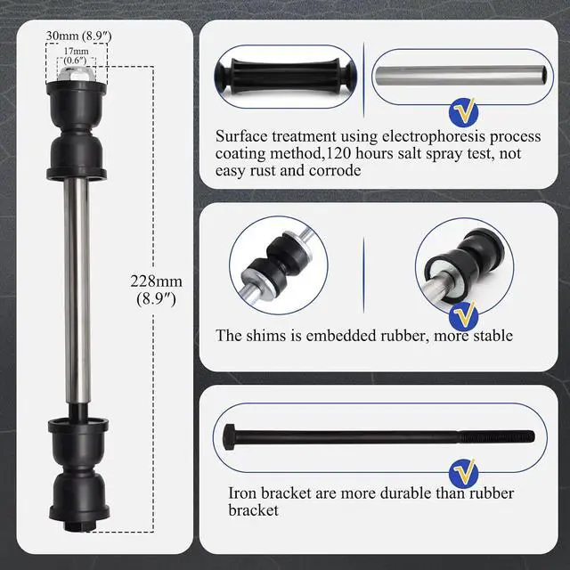Alt view image 3 of 7 - K80631 Front Stabilizer Sway Bar End Links for Chevy Silverado Tahoe Avalanche Express/GMC Sierra Yukon/Cadillac Escalade K700539