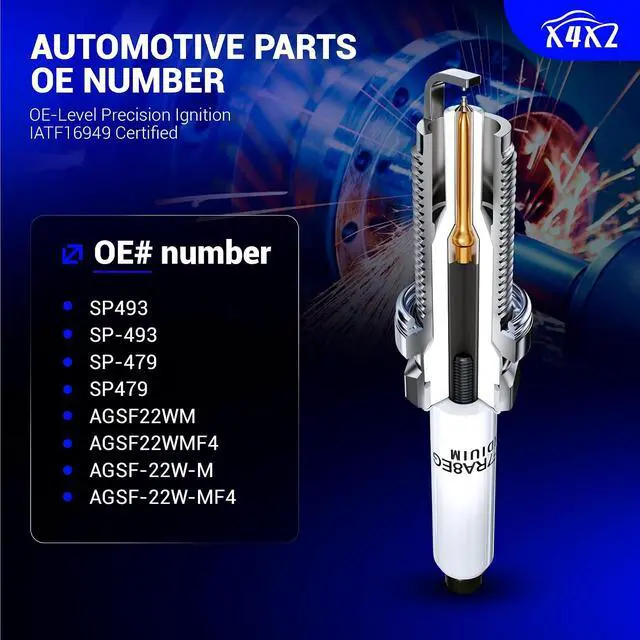 Alt view image 4 of 7 - 7740 Double Iridium Spark Plugs Fit for Ford F150 F250 F350 E150 E250 E350 E450 Crown Victoria Mustang Lincoln Navigator 4.6L 5.4L V8 Replaces# SP479, AGSF22WM (set of 8)