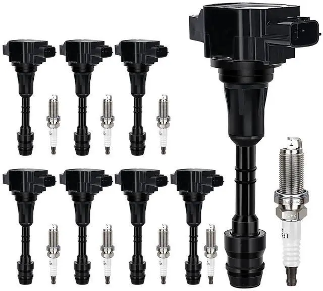 Main image of UF551 Ignition Coil & 4469 Double Iridium Spark Plug for 07-10 INFINITI QX56/for Nissan 07-15 Armada, 12-15 NV2500 NV3500, 08-12 Pathfinder, 08-15 TITAN Replaces# GN10247 C1672 22448ZE00A