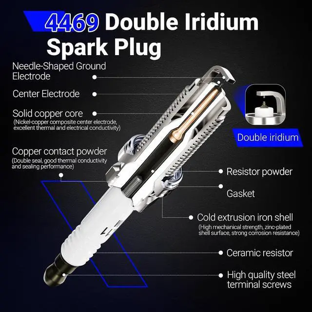 Alt view image 5 of 7 - UF551 Ignition Coil & 4469 Double Iridium Spark Plug for 07-10 INFINITI QX56/for Nissan 07-15 Armada, 12-15 NV2500 NV3500, 08-12 Pathfinder, 08-15 TITAN Replaces# GN10247 C1672 22448ZE00A