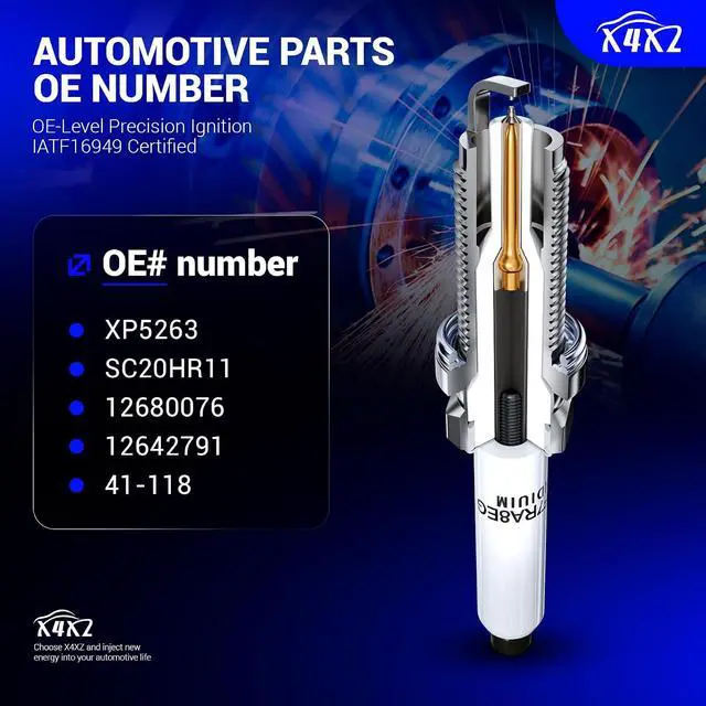Alt view image 4 of 7 - 2314 Double Iridium Spark Plug 4pcs for Ford Lincoln Mazda Mercury Buick Chevrolet GMC Pontiac Saturn Replace #SC20HR11,12680076,12642791,41-118