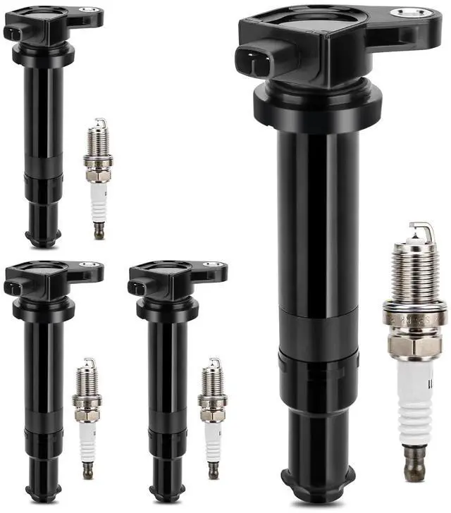 Main image of UF499 Ignition Coil & 7090 Double Iridium Spark Plug For 2006-2011 Hyundai Accent/Kia Rio Rio5 L4 1.6L Replaces# 2730126640 5C1586 GN10330 C1543