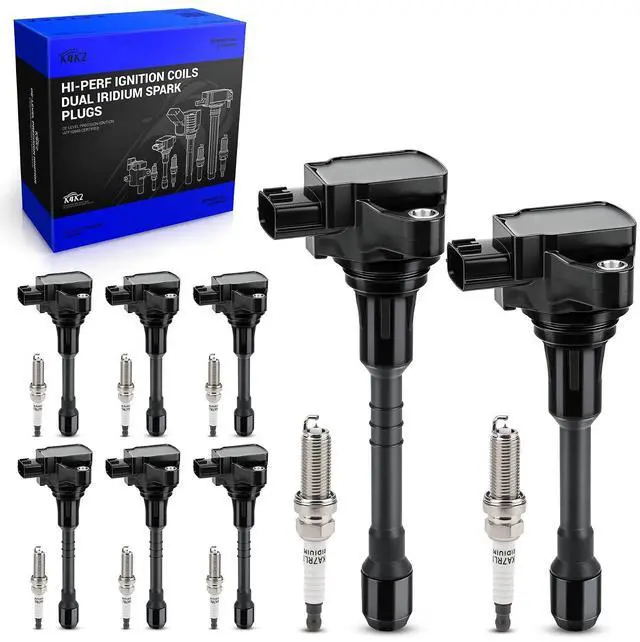 Main image of UF677 + UF650 Ignition Coil Pack & 93501 Double Iridium Spark Plugs for 2017-2023 Nissan Armada, 2014-2023 Infiniti QX80, 2011-2013 Infiniti QX56 V8 5.6L Replace# GN10863 224481LA0B 93501 IGC0082