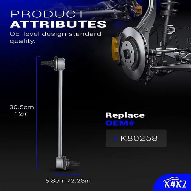 Alt view image 7 of 7 - K80258 Zinc-Nickel Alloy Front Stabilizer Sway Bar End Link for Jeep Compass Patriot/Mazda MPV Protege/Dodge Caliber Avenger/Chrysler 200 Sebring/MITSUBISHI Lancer Outlander RVR/Daewoo Leganza Nubira