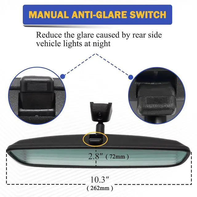 Alt view image 5 of 7 - OEM Factory Interior Rear View Mirror Assembly for 11-23 Hyundai Accent,Elantra,Sonata,Tucson,Veloster,Santa Fe/10-23 Kia Forte,Optima,Forte5,Sorento,Soul,Rio,K5,Sedona,Sportage 851013X100
