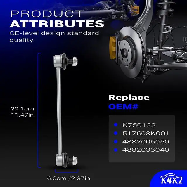 Alt view image 6 of 7 - Zinc Nickel Alloy Front Stabilizer Sway Bar Links for 2013-2018 Toyota Avalon 2007-2017 Camry / 2013-2018 Lexus ES300h 2013-2018 Lexus ES350 K750123