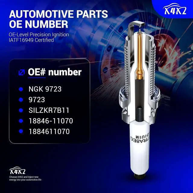 Alt view image 4 of 7 - 9723 Double Iridium Spark Plug Compatible with 2010-2018 HYUNDAI Elantra Tucson Azera SANTA FE/Kia Sorento Forte Sedona Rondo Soul Cadenza/Honda Civic Insigth/ACURA ILX 9723 SILZKR7B11 (Pack of 4)