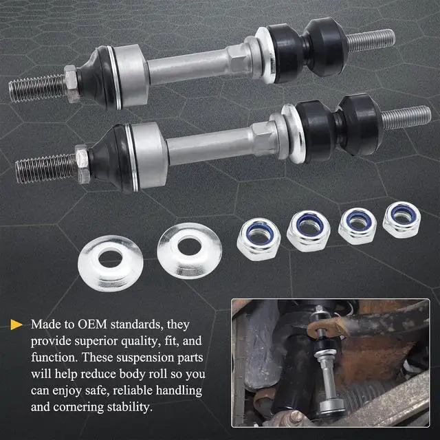 Alt view image 5 of 6 - Zinc-Nickel Alloy Front Stabilizer Sway Bar End Link End Kit for 2004-2008 Ford F-150 2WD 2006-2008 Lincoln MARK LT 2WD K80337