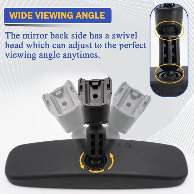 Alt view image 4 of 7 - Interior Rear View Mirror Assembly for Nissan Rogue Altima NV1500 NV2500 NV3500 Frontier Tiida Sentra Titan Fairlady 350Z 96321-2DR0A