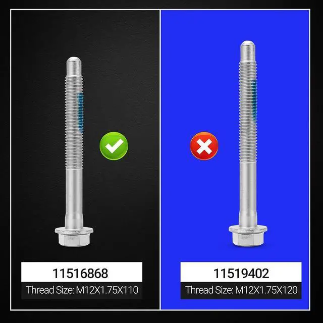Alt view image 5 of 7 - 11516868 8PCS New Cab Body Assembly Mount Cushion Bolt,10.9 Grade Mild Steel, for 1999-2004 Cadillac Escalade/Chevrolet Silverado 1500 2500 3500 Suburban Tahoe/GMC Sierra Yukon 1500 2500