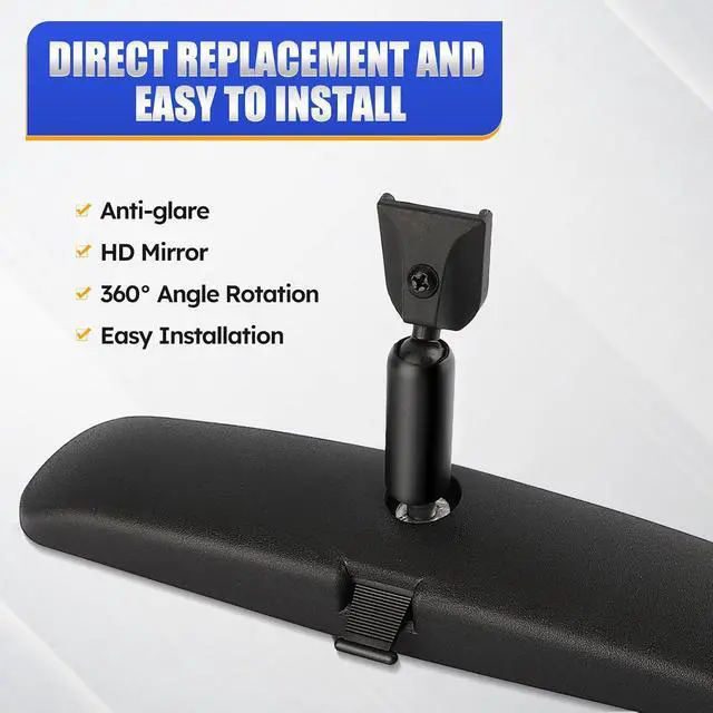 Alt view image 6 of 7 - 10.5" Rear view mirror, Interior rearview mirror Kit Universal Fit Type Compatible with Chevrolet Ford Toyota Nissan Jeep Honda Subaru Hyundai Kia Mazda Buick and More for Car