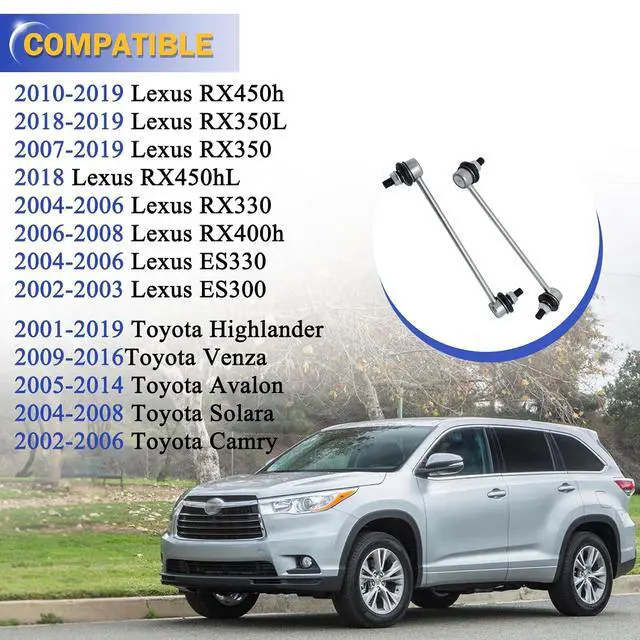 Alt view image 2 of 7 - K90344 Front Stabilizer Sway Bar Links for Lexus RX450h/RX350L/RX350 /RX330 /ES330 Toyota Highlander/Venza/Avalon/Solara/Camry