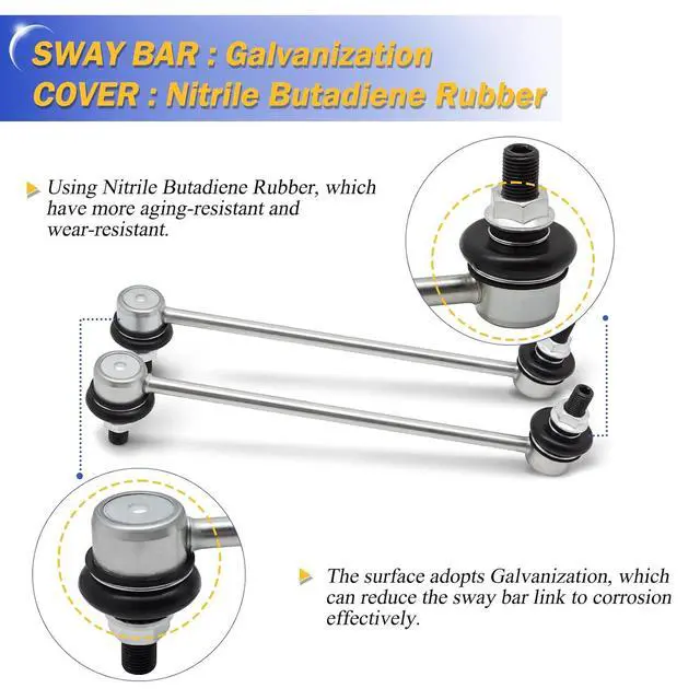 Alt view image 3 of 7 - K90344 Front Stabilizer Sway Bar Links for Lexus RX450h/RX350L/RX350 /RX330 /ES330 Toyota Highlander/Venza/Avalon/Solara/Camry