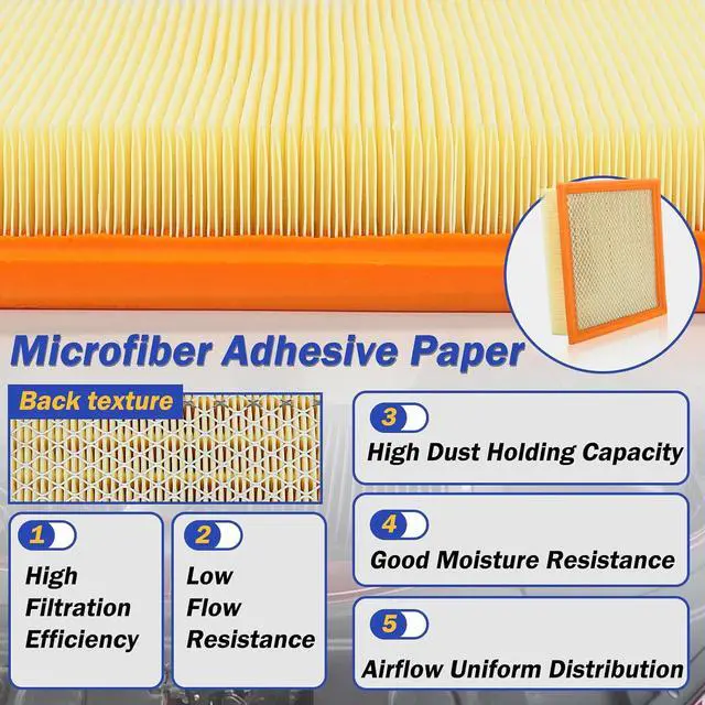 Alt view image 4 of 7 - CA10262 Engine Air Filter for Ford 2007-2021 Expedition,2009-2021 F150,2008-2016 F250 Super Duty,2008-2016 F350 Super Duty,2007-2021 Navigator Replaces # FA1883 49883 7C3Z9601A A35642
