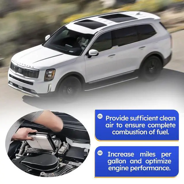Alt view image 3 of 7 - CA11943 Engine Air Filter - Hyundai/Kia Compatible with Santa Fe (2017-2020), Palisade (2020-2023), Sedona (2015-2021), Sorento (2016-2020) & Telluride (2020-2023) - 28113-A9100
