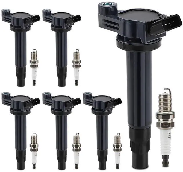 Main image of UF506 Ignition Coil & 4504 Double Iridium Spark Plug for Toyota 04-06 Camry Sienna,04-10 Highlander,04-08 Solara/LEXUS 04-06 ES330,RX330,06-08 RX400h 3.3L V6 Replaces# 5C1442 UF430 90919-02246