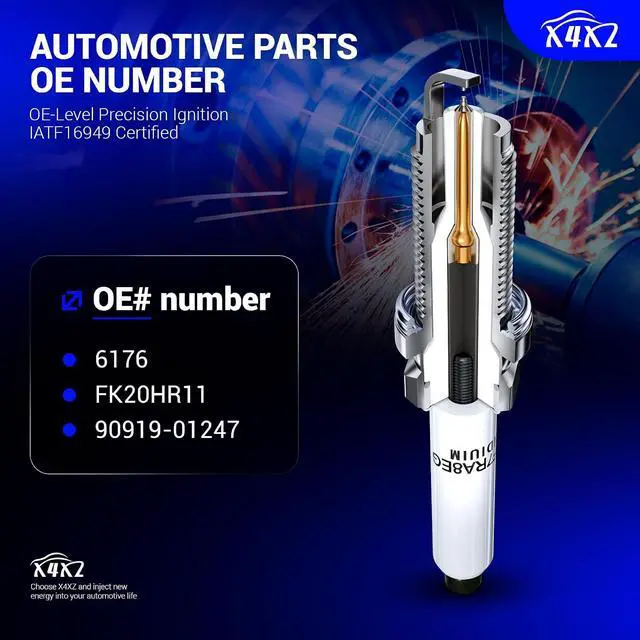 Alt view image 4 of 7 - 6176 Double Iridium Spark Plug 6PCS For TOYOTA Camry Avalon Highlander RAV4 Sienna Venza/Lexus RX350 ES350 RX450H 3.5L V6 Replaces # 90919-01247 FK20HR11