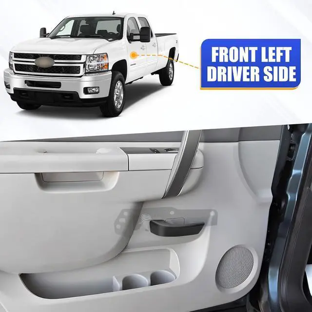 Alt view image 3 of 7 - 20833606 Left Driver Side Interior Door Handle Kit for 2007-2014 Chevy Silverado, Tahoe, Suburban, Avalanche/GMC Sierra, Yukon, Yukon XL/Cadillac Escalade 20871488, 80374