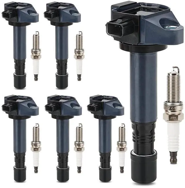 Main image of UF713 Ignition Coil & 97390 Double Iridium Spark Plug For 2013-2019 Honda Accord Odyssey Pilot Crosstour Ridgeline/Acura RDX RLX TLX V6 3.5L Replaces# 305205G0A01