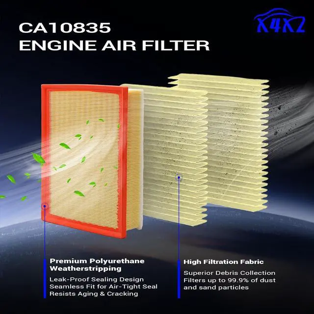 Alt view image 4 of 7 - Engine Air Filter for 2010-2022 Toyota 4Runner V6 FJ Cruiser V6 / Lexus GX460 V8 (OEM#CA10835 17801-38050)