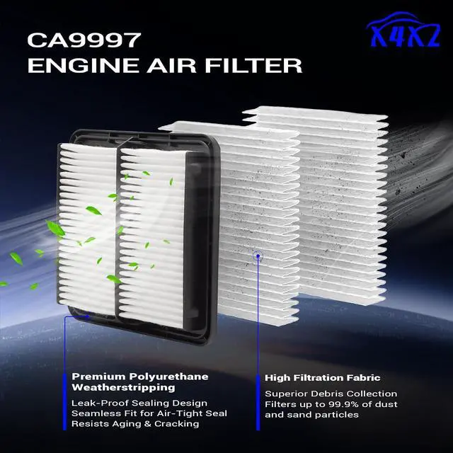 Alt view image 5 of 7 - CA9997 Engine Air Filter for Subaru 2008-2016 Impreza,2009-2018 Forester,2005-2019 Legacy,2005-2019 Outback,2013-2021 WRX,2006-2007 B9 Tribeca,2016-2017 Crosstrek Gas Replace # A35592 16546-AA090
