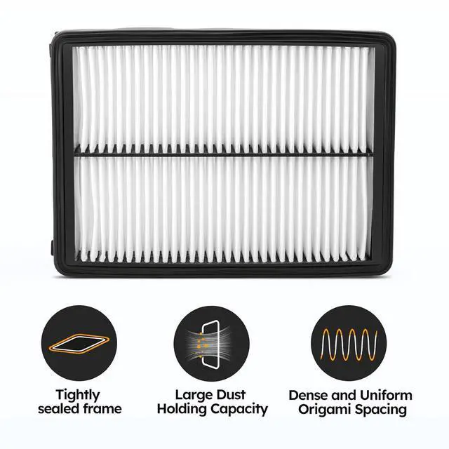 Alt view image 5 of 7 - CA11943 Engine Air Filter - Hyundai/Kia Compatible with Santa Fe (2017-2020), Palisade (2020-2023), Sedona (2015-2021), Sorento (2016-2020) & Telluride (2020-2023) - 28113-A9100