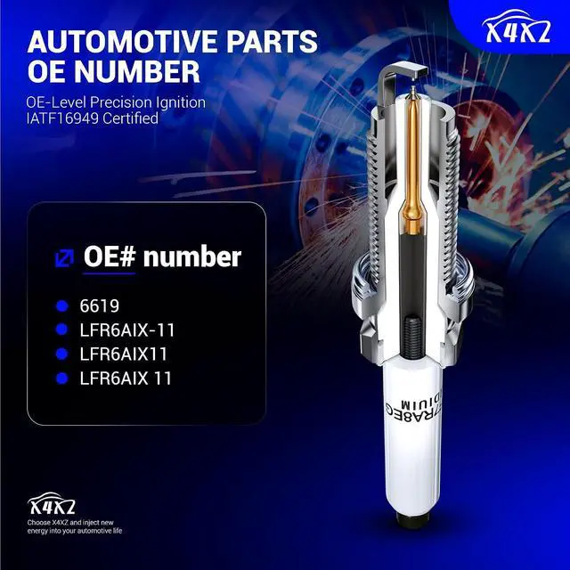 Alt view image 3 of 7 - 6619 Double Iridium Spark Plug Compatible with BMW Mercedes-Benz Lexus Toyota Saab Subaru Suzuki Volvo Replaces# LFR6AIX-11