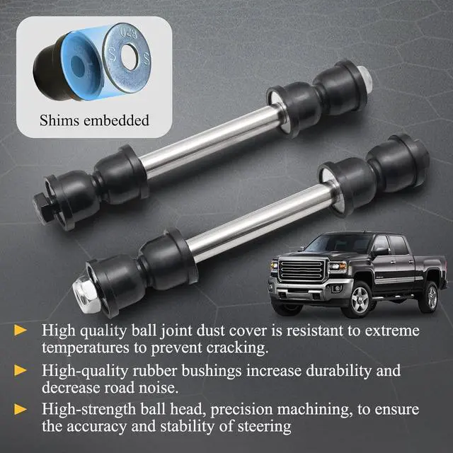 Alt view image 4 of 7 - K700432 Front Stabilizer Sway Bar End Links for 2007-2016 Chevy Silverado 1500 Avalanche Tahoe Suburban/GMC Sierra Yukon/Cadillac Escalade K700538