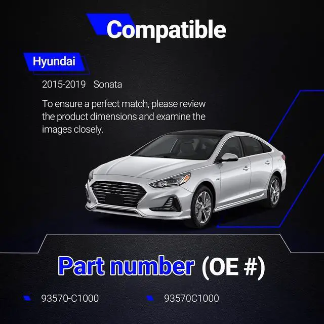 Alt view image 2 of 7 - 93570-C1000 Front Left Driver Side Power Window Door Lock Switch for 2015-2019 Hyundai Sonata Replaces# 93570C1000 18 PINS