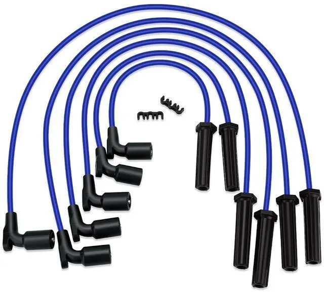 Main image of 109110 High Performance Low Resistance Spark Plug Wire New for Buick Lucerne Chevy Impala Malibu Monte Carlo Pontiac G6 Saturn Aura Relay Replace# 9746SS 19297033Set of 6