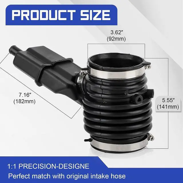 Alt view image 6 of 7 - 16576-3JA0A Engine Air Intake Hose for 2013-2016 Nissan Pathfinder 3.5L, 2015-2023 Murano, 2013 Infiniti JX35, 2014-2016 QX60 Replaces# 165763JA0A, 004B, A27624, 696-039