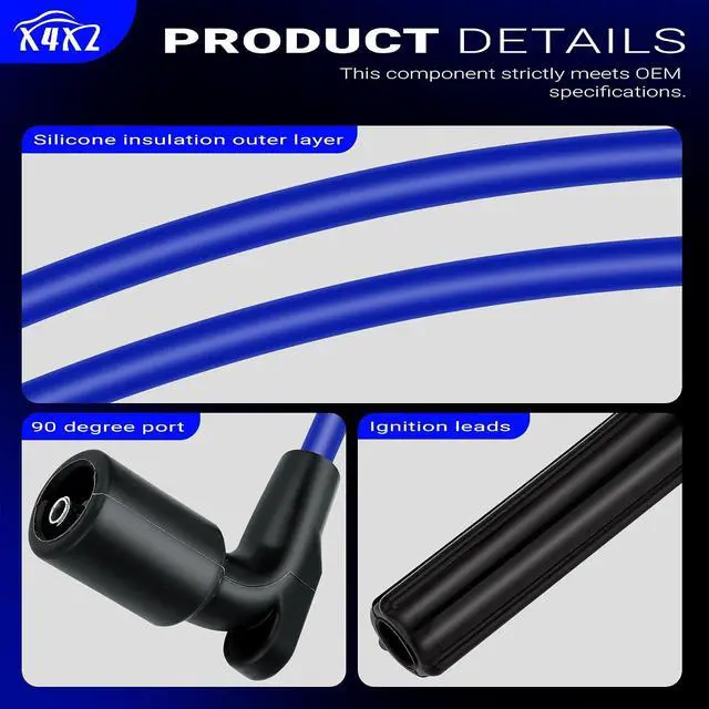 Alt view image 7 of 7 - 109110 High Performance Low Resistance Spark Plug Wire New for Buick Lucerne Chevy Impala Malibu Monte Carlo Pontiac G6 Saturn Aura Relay Replace# 9746SS 19297033Set of 6