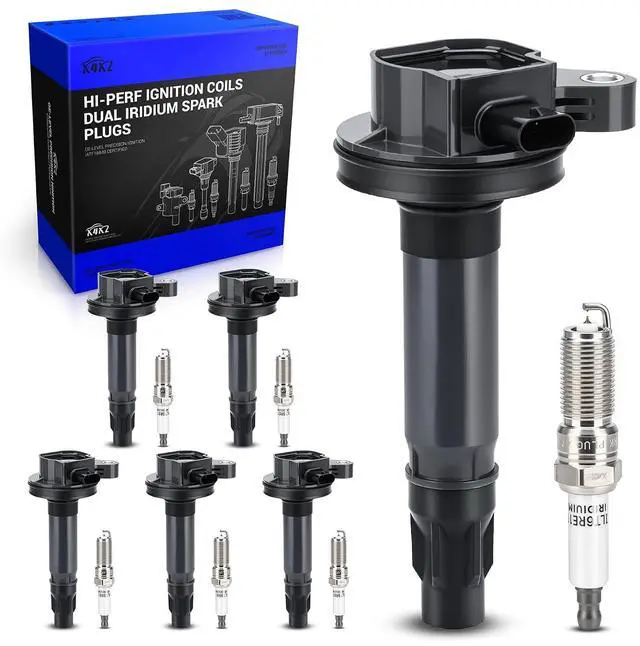 Main image of UF823 Ignition Coil & SP411 Double Iridium Spark Plugs for 2016-2019 Ford F-150/ Explorer/Edge/Flex/Taurus/Transit-150/250/350, Lincoln Continental/MKT/MKX 3.5L 3.7L Replace# DG563 6509