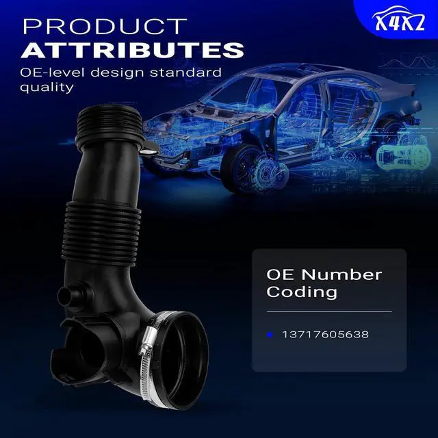 Alt view image 3 of 7 - 13717605638 Air Intake Inlet Tube Pipe Hose for 2011-2018 BMW1 2 3 4 5 X1 X3 X4 X5 Z4 Series 125i 228i 320i 328i 428i Gran Coupe xDrive E84 sDrive20i
