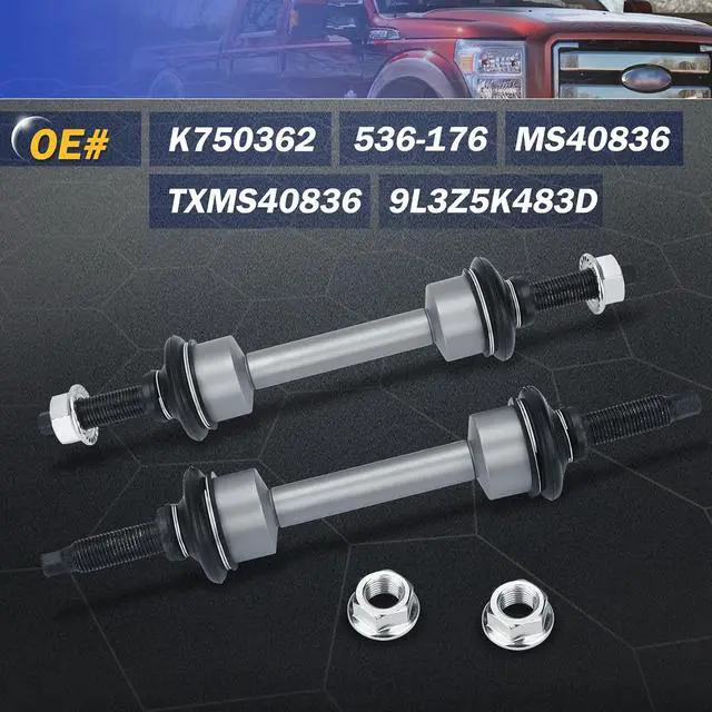 Alt view image 3 of 6 - Zinc-Nickel Alloy Front Stabilizer Sway Bar End Link End Kit for 2009-2018 F-150 4WD F-250 F-350 F-450 F-550 Super Duty 4WD Models ONLY K750362