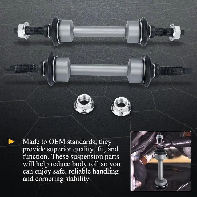 Alt view image 4 of 6 - Zinc-Nickel Alloy Front Stabilizer Sway Bar End Link End Kit for 2009-2018 F-150 4WD F-250 F-350 F-450 F-550 Super Duty 4WD Models ONLY K750362