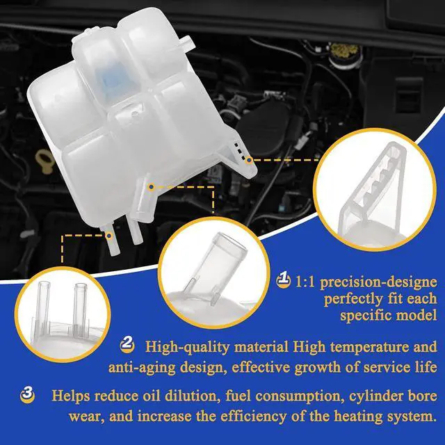 Alt view image 5 of 6 - Front Engine Coolant Reservoir Radiator Expansion Tank for 2004-2013 Mazda 3 2.0L 2.3L 603-043
