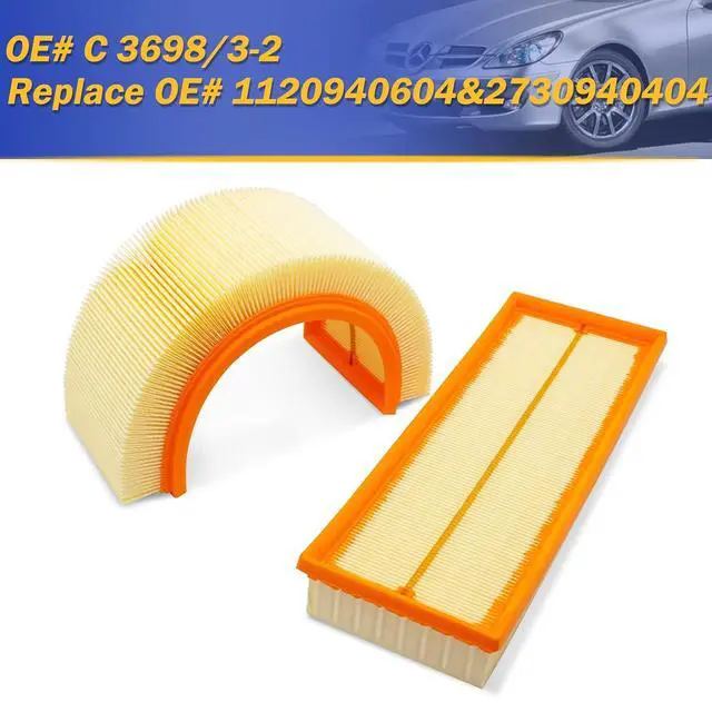 Alt view image 6 of 6 - Engine Air Filter for Mercedes-Benz S400 GLK350 SL550 CLS550 E350 E550 R350 CL500 and More Replace C 3698/3-2 1120940604