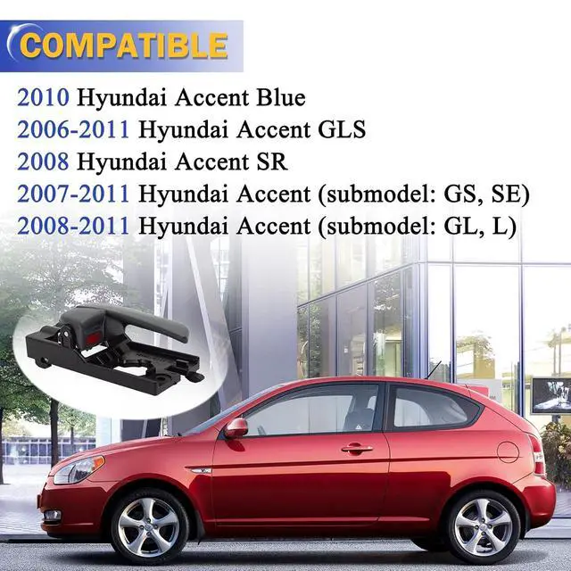 Alt view image 2 of 6 - Interior Door Handle for 2006-2011 Hyundai Accent GLS/GS/GL/SE/L Front Right RH 826201E000