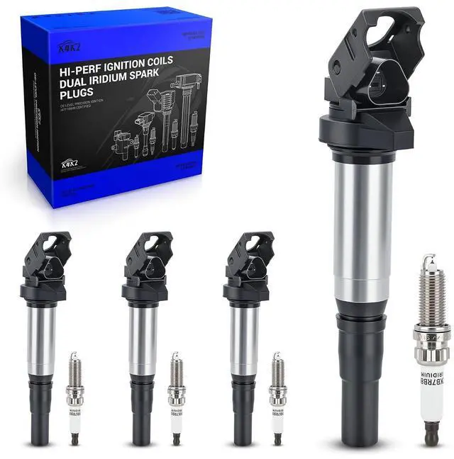 Main image of UF598 Ignition Coils & 97968 Double Iridium Spark Plugs for 07-15 Mini Cooper, 11-16 Mini Cooper Countryman, 13-16 Mini Cooper Paceman, 08-11 Peugeot 207 1.6L L4 Replace# C1692 GN10328 5C1749