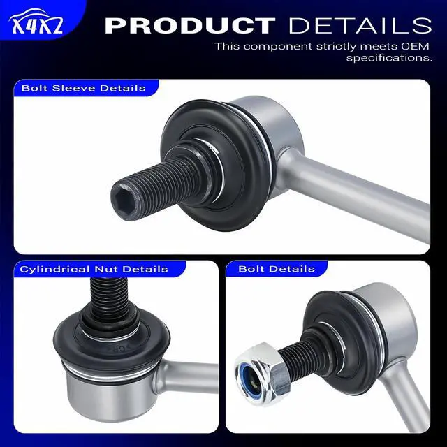 Alt view image 7 of 7 - 10.63" Zinc-Nickel Alloy Front Left & Right Stabilizer Sway Bar Links for Hyundai Azera 12-17, Sonata 12-15, Kia Cadenza 14-16, Optima 12-16 54830-3Q000