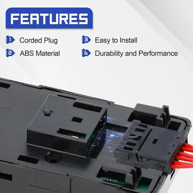 Alt view image 5 of 7 - 1081037-01-F Door Power Window Switch, Front Left Driver Side Master Window Switch for Tesla Model 3 2017 2018 2019 2020, Replace# 1081037-01-D