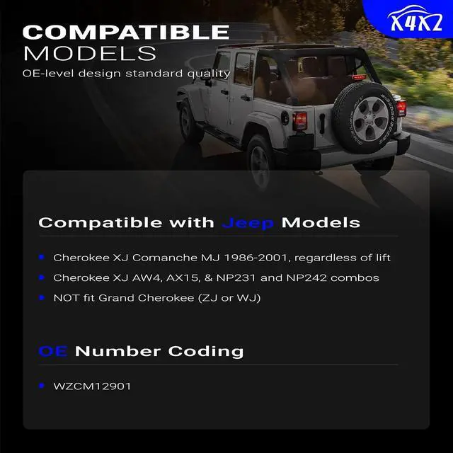 Alt view image 2 of 7 - Transfer Case Linkage kit Compatible with 1986-2001 Jeep Cherokee XJ for Comanche MJ XJ AW4 AX15, Not Fit Grand Cherokee (ZJ or WJ), Easy to Install, New Stainless Steel Material Replace# WZCM12901