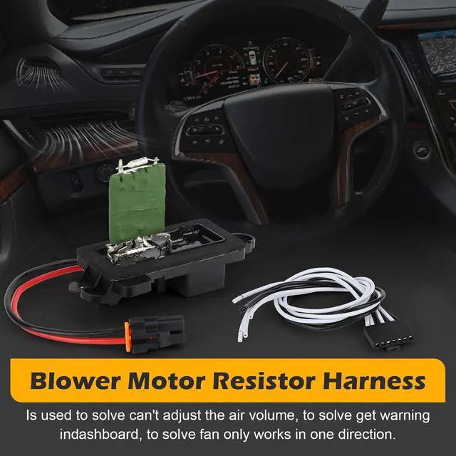 Alt view image 3 of 7 - 22807123 Blower Fan Speed Resistor Kit with Harness for 2003-2006 Chevy Silverado Avalanche Suburban/GMC Sierra Yukon Yukon XL/Cadillac Escalade Replaces# 89019088 973-405 15-81086