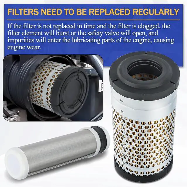 Alt view image 4 of 7 - 6C060-99410 6C060-99414 Engine Air Filter With 32721-58242 Inner Filter For Kubota tractor B21 B2301 B2410 B2630 B2710B3200 B3300 B7300 B7400 B7410 B7500 B7510 B2601 B2920 B2910 F2260 F3080 ZG227