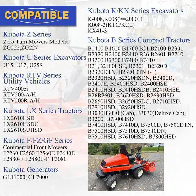 Alt view image 2 of 7 - 6C060-99410 6C060-99414 Engine Air Filter With 32721-58242 Inner Filter For Kubota tractor B21 B2301 B2410 B2630 B2710B3200 B3300 B7300 B7400 B7410 B7500 B7510 B2601 B2920 B2910 F2260 F3080 ZG227